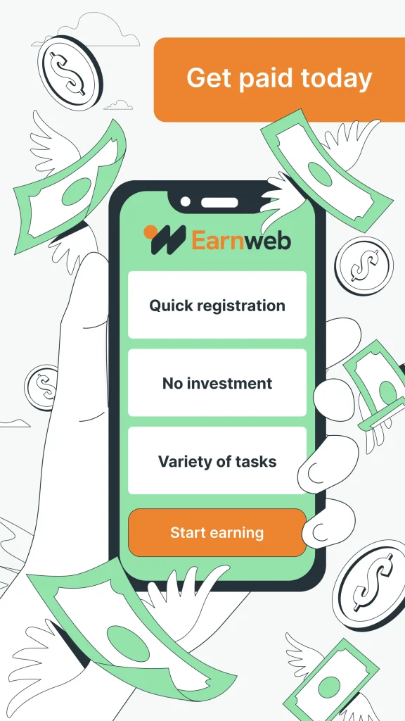 Télécharger Earnweb : L'application qui rapporte de l'argent