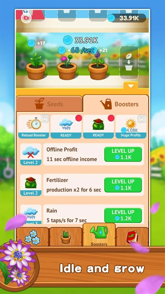 L'application Flower Pop Garden