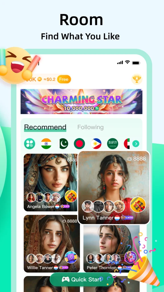 Gemgala - Party & ; Chat & ; Games app