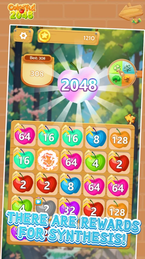 Application 2048 colorée